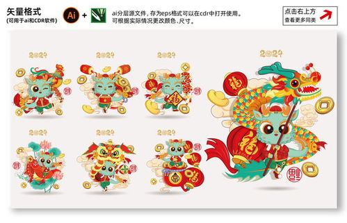 龍年國潮動(dòng)漫風(fēng) 插畫卡通龍吉祥物設(shè)計(jì)模板賦能日用品包裝與動(dòng)漫創(chuàng)作